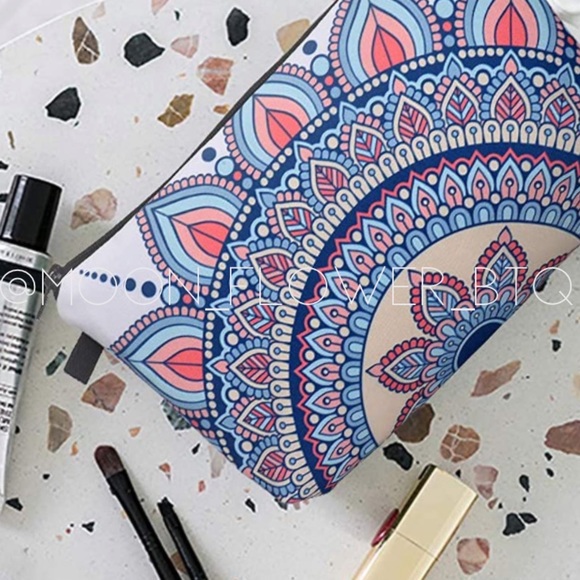 Pastel Boho Mandala Makeup Cosmetic Bag - Picture 3 of 4